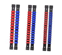Uonlytech Organisateur de Douilles pour Rangement Outils, 6 Supports de Rails, Clips D’Entraînement 3/8, Portable en Plastique pour Boîte à Outils