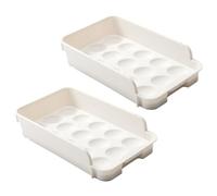 Uonlytech Organisateur Porte-œufs Réutilisable Tiroir à Œufs Épaissi en Plastique pour Réfrigérateur la Cuisine Lot de 2 Accessoires Ménagers Pratique Rangement Stable