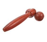 Uonlytech Outil de Massage Visage Grosse Taille en Bois Rouge, Rouleau Manuel 4 Roues pour Soin Peau, Massage Points D’acupression, Rouleau Facial et Oculaire, Masseur Visage et Corps,