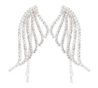 Uonlytech Paire D'épingles à Cheveux pour Femmes en Alliage Argenté D'ailes, Accessoire de Coiffure Élégant et Décoratif pour Mariage et Fête