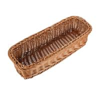 Uonlytech Panier de Rangement Imitation Rotin Tissé pour Couverts Corbeille Rustique Résistante et Décorative pour Cuisine et Salle à Manger Marron