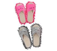Uonlytech Pantoufles à Serpillière Réutilisables Motif Dessin Animé, Chenille Douce, Nettoyage Maison, Femme, Intérieur, Taille m Gris s Rose