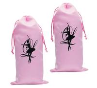 Uonlytech Paquet à Chaussures de Danse en Satin Pochettes de Rangement pour Ballerines Lot de 2 Paquet à Cordon Taille 13x27 Cm Transport et Rangement Ballet