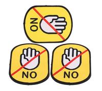 Uonlytech Patch Avertissement pour Animaux Message Ne Pas Toucher Chien, Autocollants Réutilisables en Tissu Imperméable pour Laisse, Lot de 3 Pièces pour Socialisation des Chiens