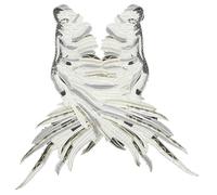 Uonlytech Patch Brodé Ange Élégantes Dentelle Grise Appliques Thermocollantes pour Vêtements DIY Accessoires Couture Décoratifs
