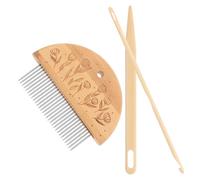 Uonlytech Peigne à Dents Larges Et Aiguilles à Tisser pour Métier à Tisser Outils De Tissage Bois avec Et Aiguille à Gros Chas pour Travaux Manuels