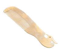Uonlytech Peigne de Massage en Corne de Bœuf Naturelle, Peigne Antistatique Créatif à Gravure Simple Face, Couleur Aléatoire, 1 Pièce, Outil de Soin du Cuir Chevelu pour
