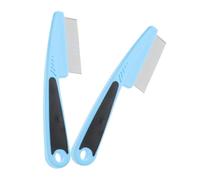 Uonlytech Peigne Fin Démêlant Confortable en Acier Inoxydable 2pcs Design à Dents Fines pour Éliminer Pellicules et Poils pour Garçon et Filles et Animaux