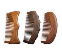 Uonlytech Peignes en Bois de Santal Naturel 12 Cm Antistatiques Lot de 3 Peigne Plat pour Massage Cuir Chevelu Démêlage Cheveux Épais Fins Ondulés