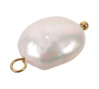 Uonlytech Pendentif Baroque Blanche en Acier Inoxydable pour Bijoux DIY | Attache Sûre et Facile, Texture Irrégulière, Éclat Doux, pour Bracelet DIY et Porte-clés