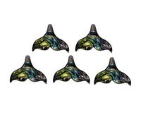 Uonlytech Pendentif Coquillage DIY Queue de Sirène 5 Pièces en Coquille d'Ormeau, Perforé pour Bricolage Facile, Décoration Artisanale, pour Création de Bijoux et Porte-Clés