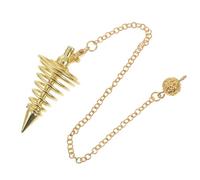 Uonlytech Pendentif Divinatoire Conique en Métal Doré Spirale Chaîne 1 Pièce Accessoire Ésotérique pour Contemplation Radiesthésie et Usage Spirituel