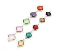 Uonlytech Pendentif en Verre 5Pcs Accessoires de Bijoux Double Anneau Bricolage Décoration Unique pour Colliers et Bracelets pour Présents