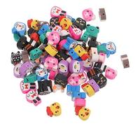 Uonlytech Perles en Pâte Polymère Animaux pour Fabrication de Bijoux DIY 100 Pièces Multicolores pour Bracelets Colliers Loisirs Créatifs Garçon et Filles Anniversaire Présent