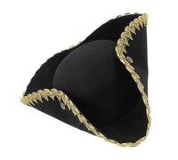 Uonlytech Petit Chapeau De Pirate Noir Tricorne Déguisement De Pirate Pour Halloween Mascarade Spectacle Cosplay Accessoire De Chapeau Classique Et Scintillant Pour