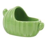 Uonlytech Petite Bassine en Céramique Solide et Réutilisable, Boîte à Bain de Sable Verte pour Salle de Bain Compacte de Petits Animaux