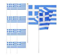 Uonlytech Petits Drapeaux à Main Grecs Couleurs Vives , Design Portable 100 Pièces en Polyester et Pvc pour Décorations de Fête et Activités Scolaires