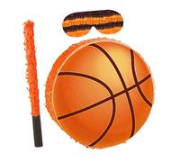 Uonlytech Piñata Forme de Ballon de Basket-ball avec Batte et Confettis pour Décoration de Fête Anniversaire Thème Sportif et Jeu Interactif