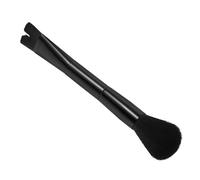 Uonlytech Pinceau de Maquillage Double Embout de U pour Contouring du Nez, Brosse Douce en Nylon et Plastique, Pinceau Fond de Teint Liquide et Poudre, Couleur Noire, Outil Polyvalent