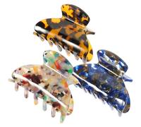 Uonlytech Pinces à Cheveux Adaptées aux Cheveux Épais, Bouclés ou Lisses Lot de 3 en Feuille D'acétate Petites Barrettes Faciles à Utiliser pour Femmes et Filles Usage Quotidien
