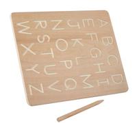 Uonlytech Planche de Traçage Double Face en Bois de Hêtre 30x20 Cm, Éducatif Montessori pour Garçon et Filles, Outil D’Apprentissage Lettres et Chiffres, Tableau Pédagogique pour Motricité