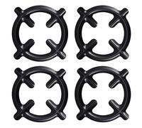 Uonlytech Plaques de Cuisson pour Cuisinière à Gaz en Fer Noir 4 Pièces Surface Lisse sans Bavures Support pour Cafetière pour Accessoires la Cuisine
