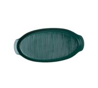 Uonlytech Plat à Four Ovale Céramique avec Poignées Plateau Cuisson Rétro pour Cuisine Maison Résistant Au Four et Micro-ondes Facile à Nettoyer Petit Modèle Vert Foncé