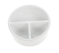 Uonlytech Plateau de Nettoyage Céramique Multifonction pour Pinceaux et Calligraphie, Petite Taille Ronde, Couleur Blanche, pour Artistes et Amateurs D’Art, pour Peinture et Papeterie,