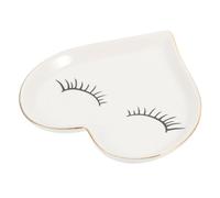 Uonlytech Plateau de Rangement à Bijoux Forme Cœur en Céramique Blanche Décoratif et Facile à Nettoyer pour Coiffeuse ou Boutique de Bijoux