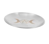 Uonlytech Plateau Pentagramme Acier Inoxydable pour Cérémonies et Offrandes Plateau Métallique Polyvalent pour Bougies et Décoration Rituel Sacré