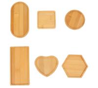 Uonlytech Plateaux en Bois à Remplir Soi-Même 6 Pièces Mosaïque, Plateau Rond Créatif pour Décoration Intérieure et Service de Table Maison