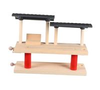 Uonlytech Plateforme de Jeu en Bois à Double Étage pour Circuit de Train, Accessoire Éducatif Résistant et Sûr pour Garçon et Filles, pour Jeu DIY et Quai de Gare