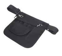 Uonlytech Pochette en Tissu Oxford de Taille Pratique pour Infirmière Noir Ceinture Ajustable et Multiples Poches pour Outils Médicaux et Accessoires Professionnels