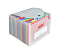 Uonlytech Pochettes Accordéon Transparentes 24 Compartiments Intercalaire Coloré, Organiseur de Fichiers A4 Extensible, Porte-Documents Léger et Compact pour Reçus, Billets et Documents