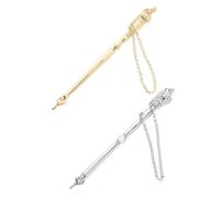 Uonlytech Pointeur Biblique en Métal 13 Cm Lot de 2 - Doré Tête Oignon et Argenté Tête Couronne - Pointeur Manuel pour Lecture Torah et Étude Biblique, Accessoire pour Présents Religieux