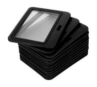 Uonlytech Porte-badge en Plastique Rigide Horizontal Noir Protection Double Face et Transparence pour Carte D'identité, Carte D'accès au Bureau et Conférence