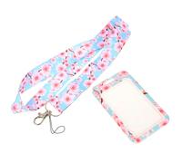Uonlytech Porte Carte Étui Floral Polyester avec Cordon Détachable Protection Rayures pour Carte Étudiante et Badge Identification pour Usage Scolaire et Transport