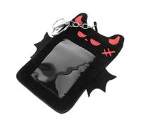 Uonlytech Porte Cartes Photocarte Peluche Kawaii avec Pendentif Support pour Photos et Cartes Id Accessoire Adorable pour Adolescents et Adultes Démon