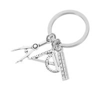 Uonlytech Porte-clés Alliage pour Ingénieur avec Compas et Règle Design Compact et Léger Accessoire Clé pour Étudiants et Diplômés Architecture et Ingénierie