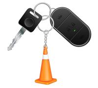 Uonlytech Porte-clés de Cône de Signalisation Orange en Pvc Solide, Mini Porte-clés Amusant pour Paquet à Dos, Accessoires Factices pour Garçon et Filles et Hommes, Présent Original Fête