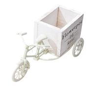 Uonlytech Porte-Fleurs de Vélo Blanc, Support Multifonction pour Plantes et Décor de Table, Taille Moyenne, Léger et Stable, Mariage, Bureau, Salon - Seau à Fleurs Décoratif