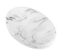 Uonlytech Porte-savonnette Décoratif en Résine à Motif Marbre Blanc Rond, Porte-savonnette Ménager Drainage, Accessoire Polyvalent pour Salle De Bain, La Cuisine Et Hôtel