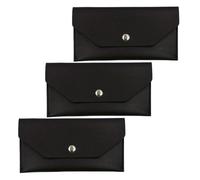 Uonlytech Portefeuille Fin pour Femmes en Cuir PU Noir 3 Pièces - Porte-Monnaie Compact Organiseur de Billets et Porte-Reçus pour Budget Pochette Réutilisable pour Voyages et Gestion