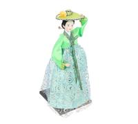Uonlytech Poupée Coréenne Traditionnelle Hanbok Figurine Décorative Artisanale Ornement de Bureau pour Salon et Restaurant Couleur Aléatoire Couleur Aléatoire