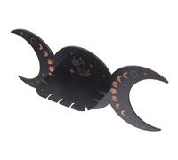 Uonlytech Présentoir Bohème Lune en Bois Et Cristal 3D, Support Mural Phases De Lune, Étagère Décorative Suspendue, pour Exposition Bijoux Et Bougies, Décoration Intérieure Maison Et Fête