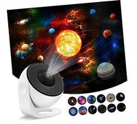 Uonlytech Projecteur D’étoiles Nebula 360° Avec 12 Disques De Film Usb, Veilleuse Chambre Rotative à Base Détachable Pour Ambiance Romantique Et Décorative, Lumière De Nuit Polyvalente