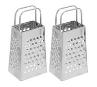 Uonlytech Râpe Cuisine Multifonction en Acier Inoxydable 2 Pièces, Mini Râpe à Fromage à 4 Faces, Zesteur de Citron Portable, pour Légumes, Pommes de Terre Cuisine Professionnelle