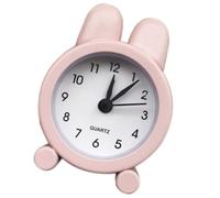 Uonlytech Réveil Lapin Rose Métal Mini Réveil de Bureau Silencieux avec Alarme pour Chambre et Bureau