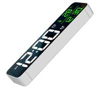 Uonlytech Réveil Numérique LED Blanc 1 Grand Écran Multifonction Affichage Date Température et Musique Horloge Murale Chevet pour Bureau et Salon Réveil Digital Musical Programmable