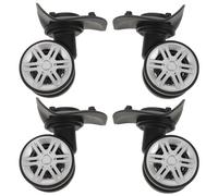 Uonlytech roulettes Silencieuses Universelles pour Valise - 4 Paires de Roues Renforcées en Caoutchouc Résistant Double Rangée Pivotante à 360° - Kit de Rechange Stable pour Trolley de